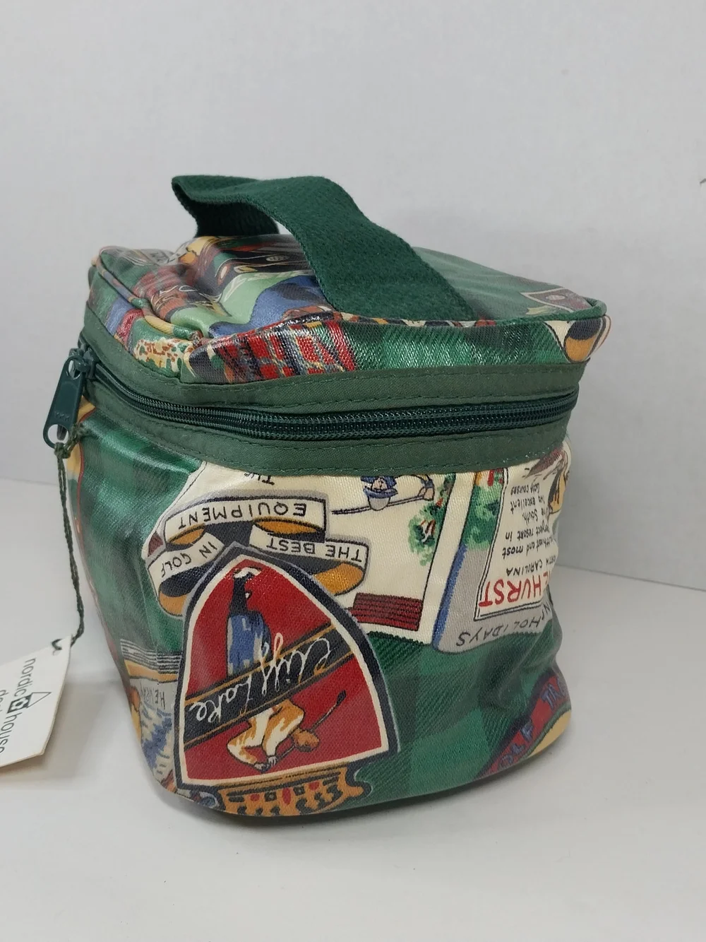 Vtg Nordic House Designs Country Club Golf Toiletry Cosmetic Make-Up Travel Case